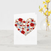 Rozen En Schedels Hart Gotische Stijl Valentijnsda Kaart (Gele Bloem)