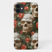 Rozen en schedels ontwerp Case-Mate iPhone case (Achterkant)