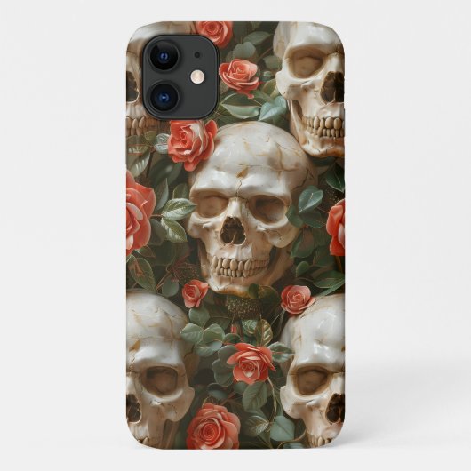 Rozen en schedels ontwerp Case-Mate iPhone case (Achterkant)