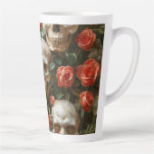 Rozen en schedels ontwerp latte mok (Rechts)