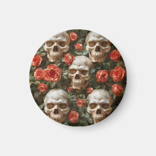 Rozen en schedels ontwerp magneet (Voorkant)