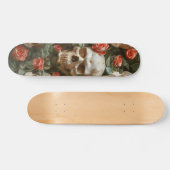 Rozen en schedels ontwerp persoonlijk skateboard (Horizontaal)