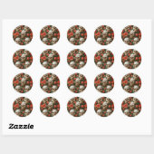 Rozen en schedels ontwerp ronde sticker (Vel)