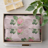 Rozen en schedels op roze ontkoppeling tissuepapier (Geschenk)