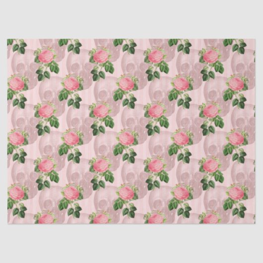 Rozen en schedels op roze ontkoppeling tissuepapier (Voorkant)