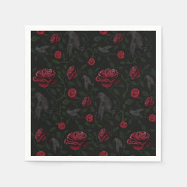 Rozen en schedels servet