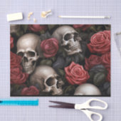 Rozen en schedels tissuepapier (Craft)
