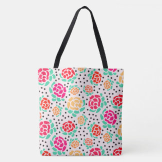 Rozen en Stippen - Canvas tas
