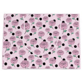 Rozen en stippen. groot cadeauzakje (Voorkant)