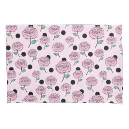 Rozen en stippen. kussensloop