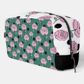 Rozen en stippen op donkergroen. toilettasje (Rechterhoek)