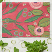 Rozen en strepen theedoek (Gevouwen)