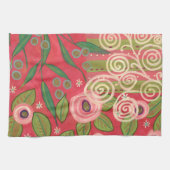 Rozen en strepen theedoek (Horizontaal)