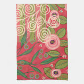Rozen en strepen theedoek (Verticaal)