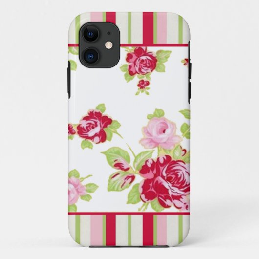 Rozen en strips Case-Mate iPhone case (Achterkant)