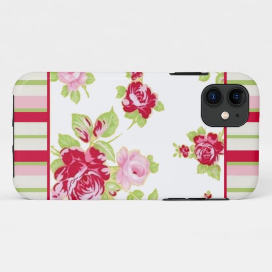 Rozen en strips Case-Mate iPhone case (Achterkant (horizontaal))