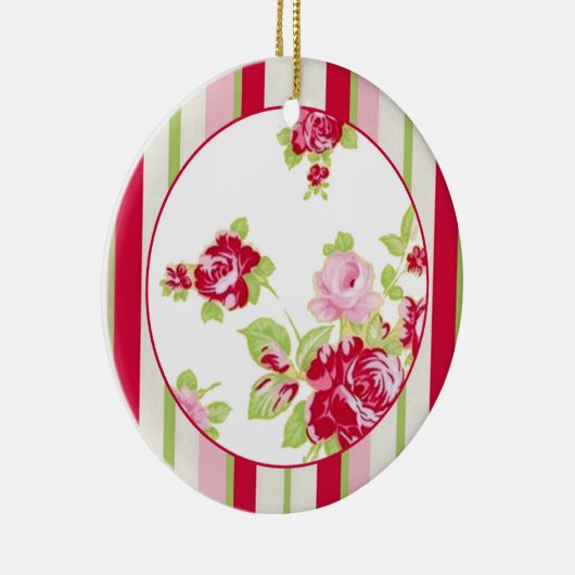 Rozen en strips keramisch ornament (Rechts)