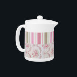 Rozen- en striptheekepot theepot<br><div class="desc">Deze Rozen en Stripes-theepot zijn perfect voor een keuken of dinet in de stijl Shabby Chic of Cottage.</div>