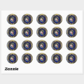  ROZEN EN STROMEN MET PEARLS RONDE STICKER (Vel)