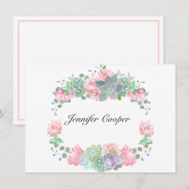 Rozen en successen van uw bureau Een persoonlijk Notitiekaartje