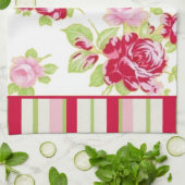 Rozen en tapes keukenhanddoeken (Gevouwen)