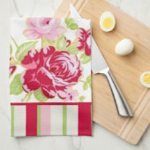 Rozen en tapes keukenhanddoeken (Quarter Fold)