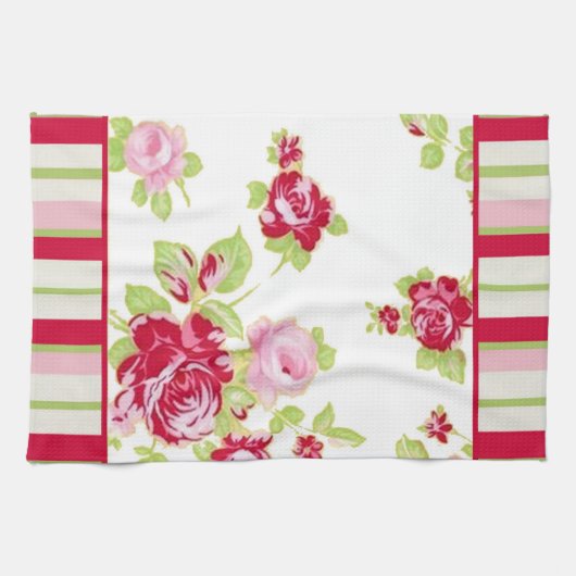 Rozen en tapes keukenhanddoeken (Horizontaal)