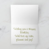 Rozen en Tassels Happy Birthday Kaart (Binnen)