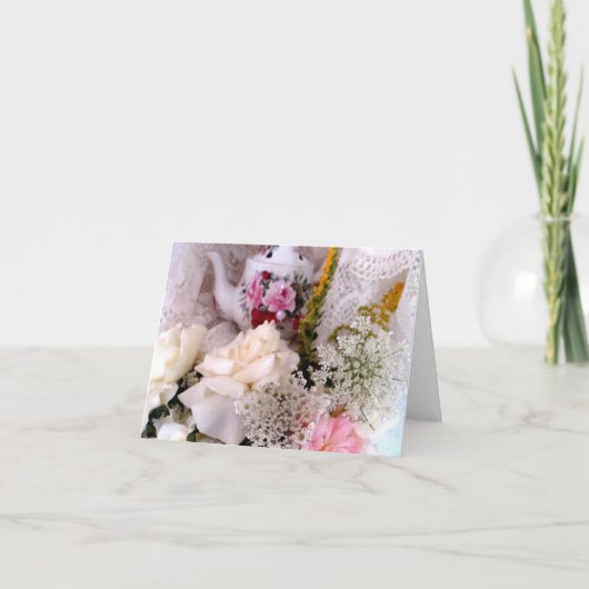 Rozen en Theepot Kaart (Voorkant)