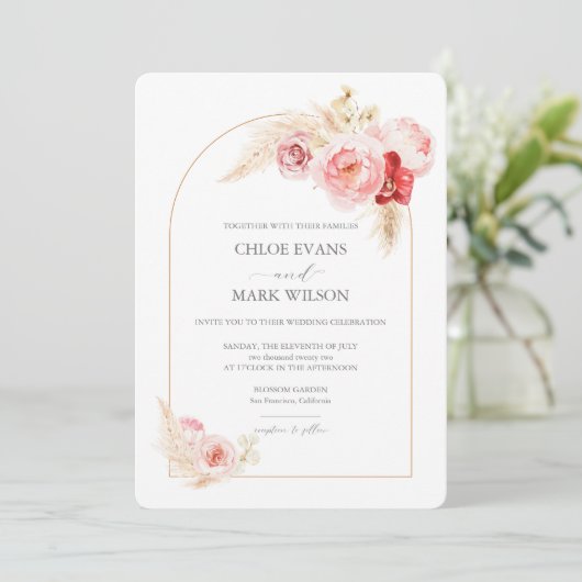 Rozen en uitnodiging tot het indienen van weddensc (Staand voorkant)