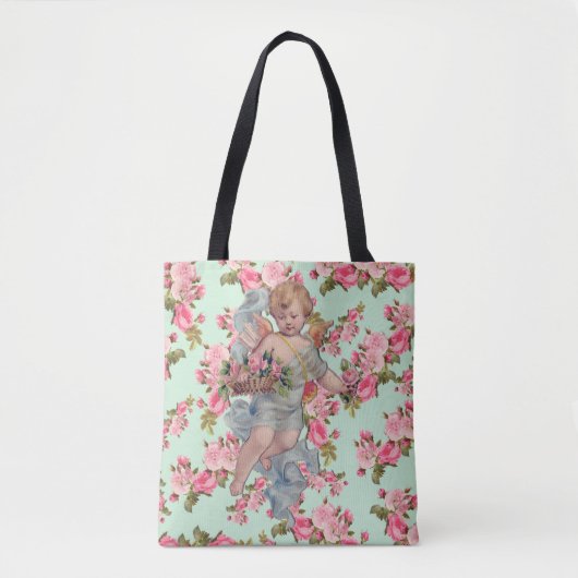 Rozen en Valentijn Cherub Tote Bag (Voorkant)