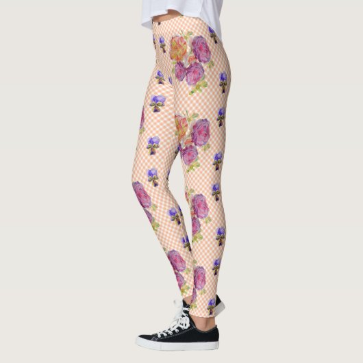 Rozen en Violet Shabby waterverf Leggings (Links)