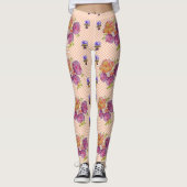 Rozen en Violet Shabby waterverf Leggings (Voorkant)