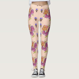 Rozen en Violet Shabby waterverf Leggings