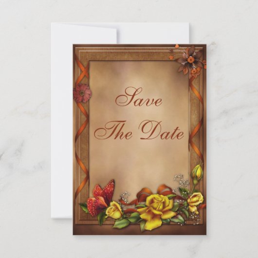 Rozen en vlinder Baby shower Opslaan Datum Save The Date (Voorkant)
