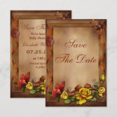 Rozen en vlinder Baby shower Opslaan Datum Save The Date (Voorkant / Achterkant)