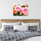 Rozen en vlinder canvas afdruk (Insitu (Slaapkamer))