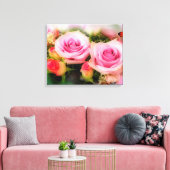 Rozen en vlinder canvas afdruk (Insitu (Woonkamer))