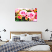 Rozen en vlinder canvas afdruk (Insitu (Slaapkamer))