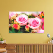 Rozen en vlinder canvas afdruk (Insitu (Woonkamer))