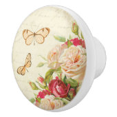 Rozen en vlinderknobbels keramische knop (Rechts)