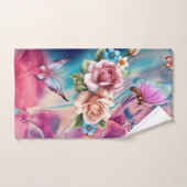 Rozen en vlinders bad handdoek (Handdoek)