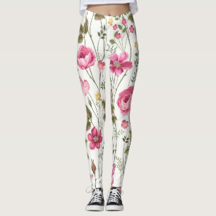 Rozen en vlinders: Bloemen naadloos Leggings