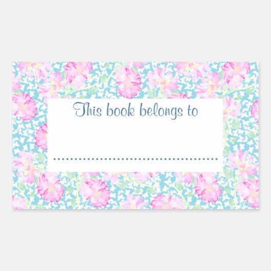 Rozen en Vlinders Boekplaten aan te passen Rechthoekige Sticker (Voorkant)