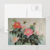 rozen en vlinders briefkaart (Voorkant / Achterkant)