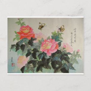 rozen en vlinders briefkaart