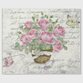 Rozen en vlinders Cadeaupapier (Vlak)