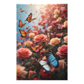 Rozen en vlinders foto afdruk (Voorkant)