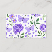 Rozen en vlinders Gift Registry Quinceañera Informatiekaartje (Achterkant)