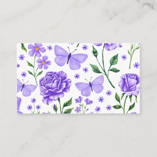 Rozen en vlinders Gift Registry Quinceañera Informatiekaartje (Achterkant)